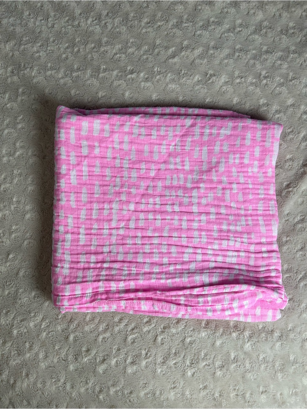 Oh Joy! Pink White Print Baby Swaddle Blanket Muslin Thin Cotton